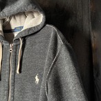 POLO RALPH LAUREN ジップパーカー　フード裏サーマル　霜降りグレー　M
