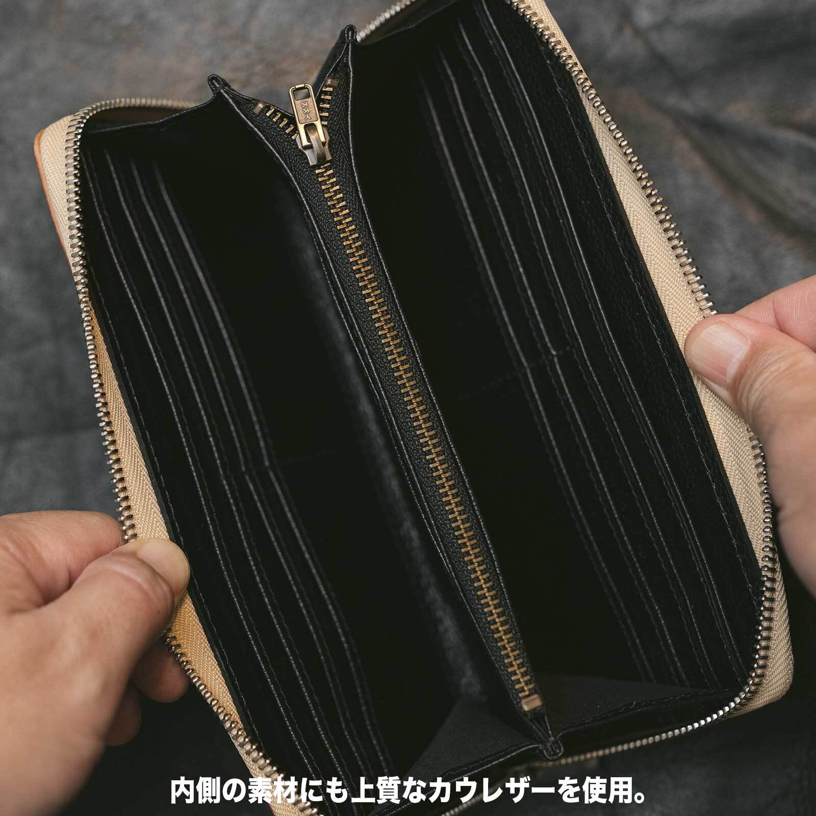 コードバン　ラウンドファスナー長財布　ジッパー カウレザー mamakin MAMA KIN' コードバン ラウンドファスナー 長財布 ジッパー 本革