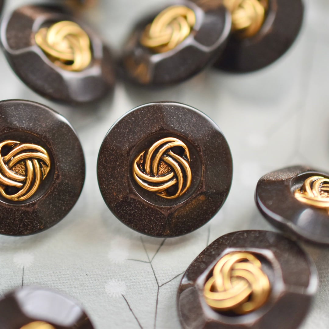 『7個セット』ゴールドライントライアングル×ディープブラウン 18㎜