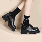 Square-toe cross-strap loafers (ME182)