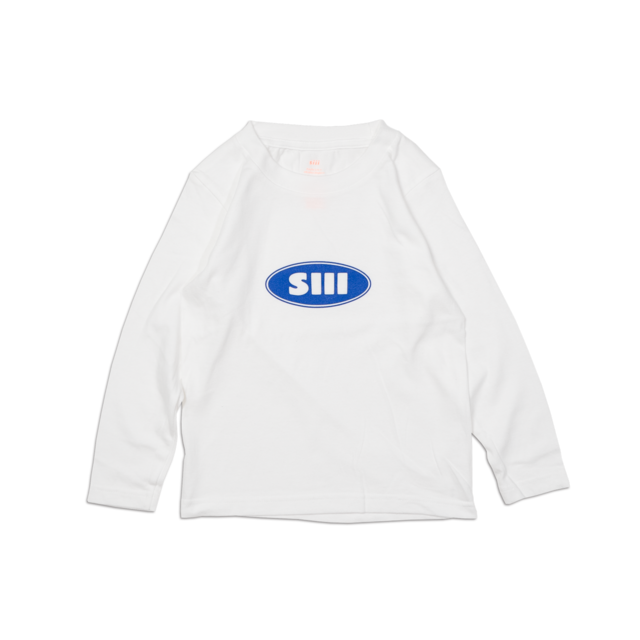 siii "OVAL LOGO"  KIDS L/S TEE WHITE-royal blue print