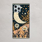 受注生産 iPhoneケース 三日月と白い花の星図柄｜星図風 STAR024B