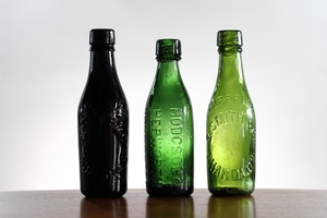 ビンテージ瓶グリーン色系３ボンセット