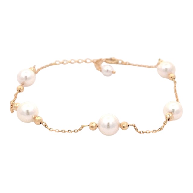 K18YG 5.5ﾐﾘ×5/3.5ﾐﾘ×1 ｱｺﾔﾍﾞﾋﾞｰ ﾌﾞﾚｽ