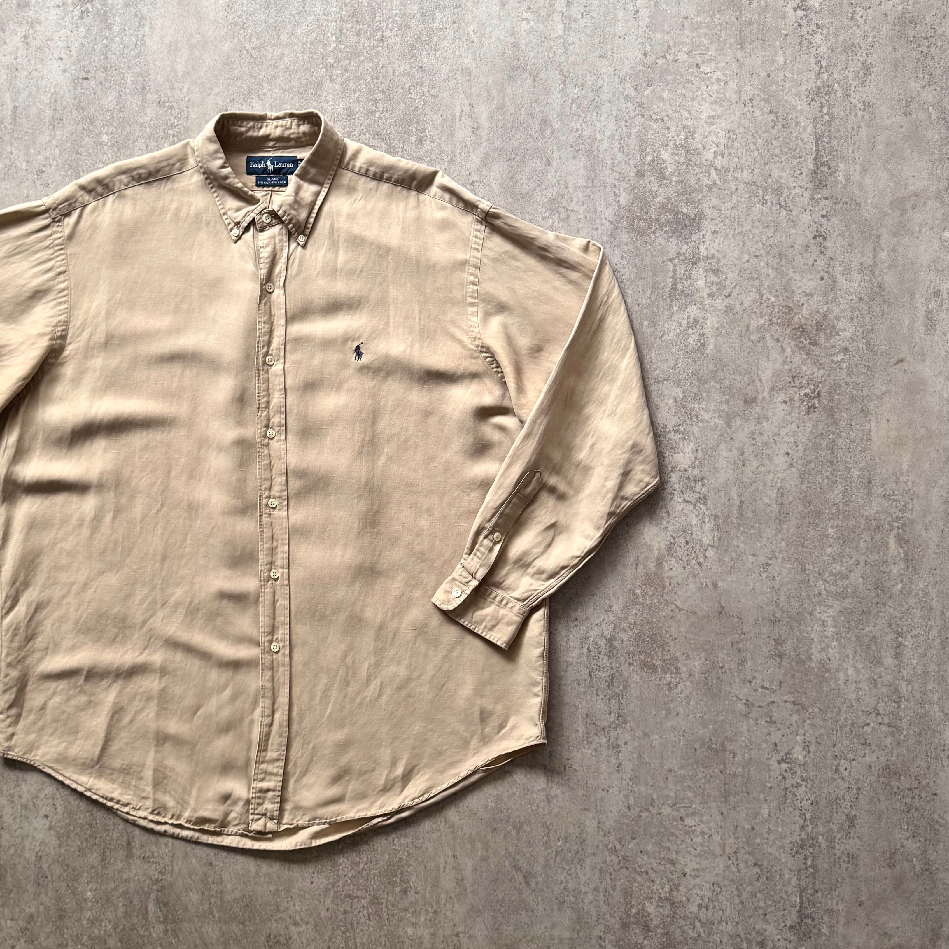 90s Ralph Lauren silk linen BD shirt 