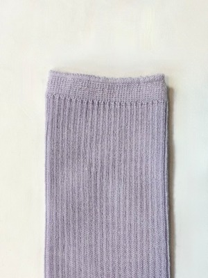 yahae・Wool Middle Gauge Ribbed Socks・Purple 4-4039-22
