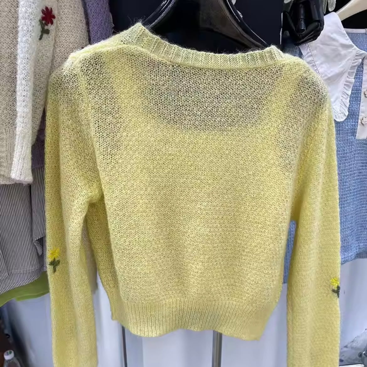 フラワーステッチカーディガンセット