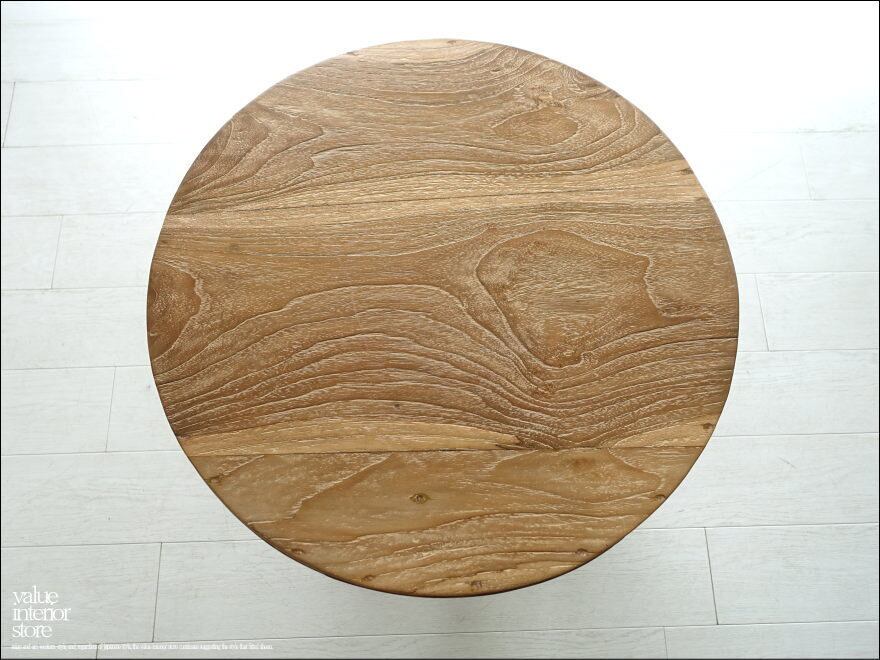 チーク無垢材 ヴィンテージサイドテーブルAnqbo17 丸テーブル 什器