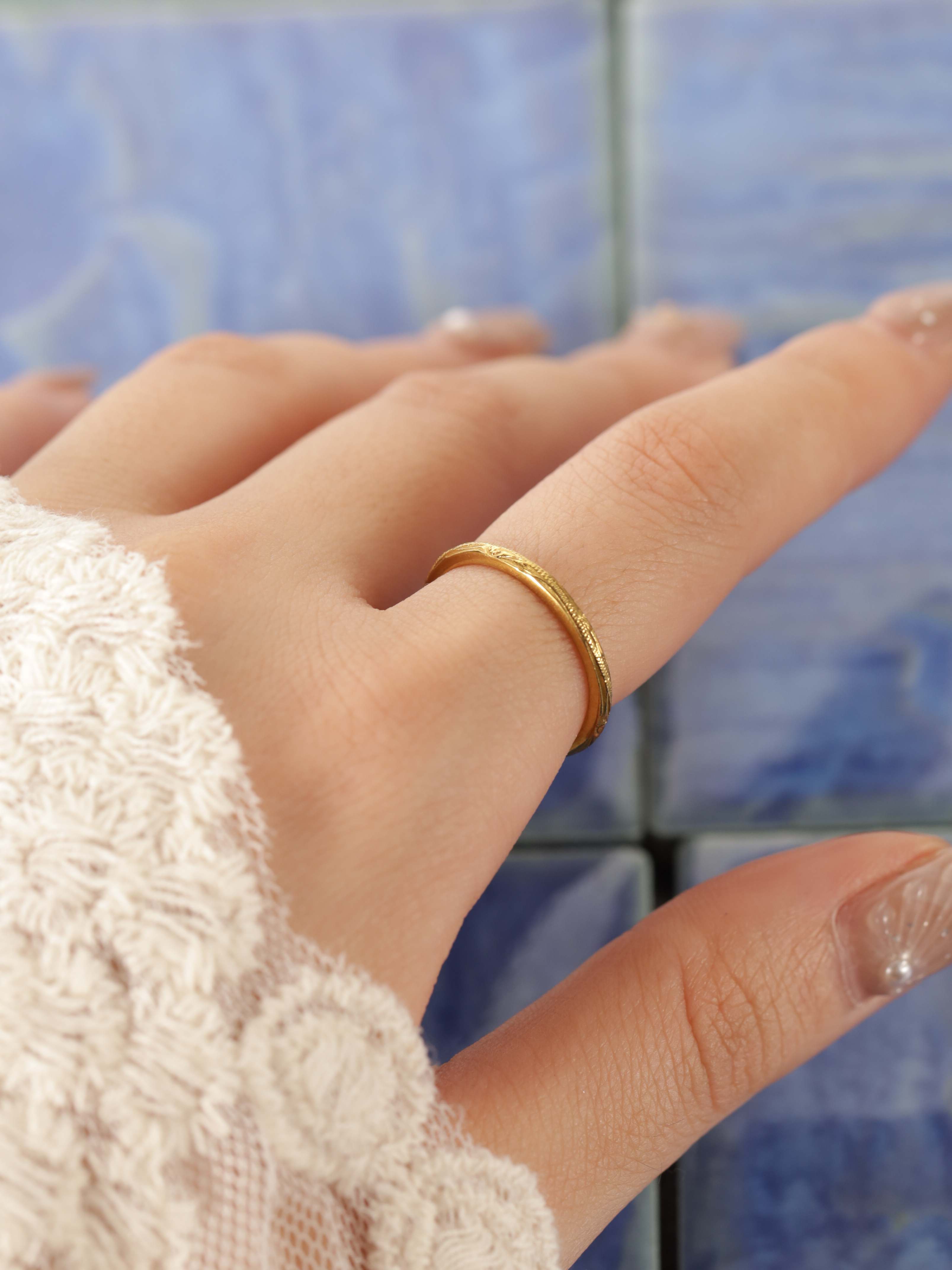 316L hawaiian simple ring (幅1㎜)#r17