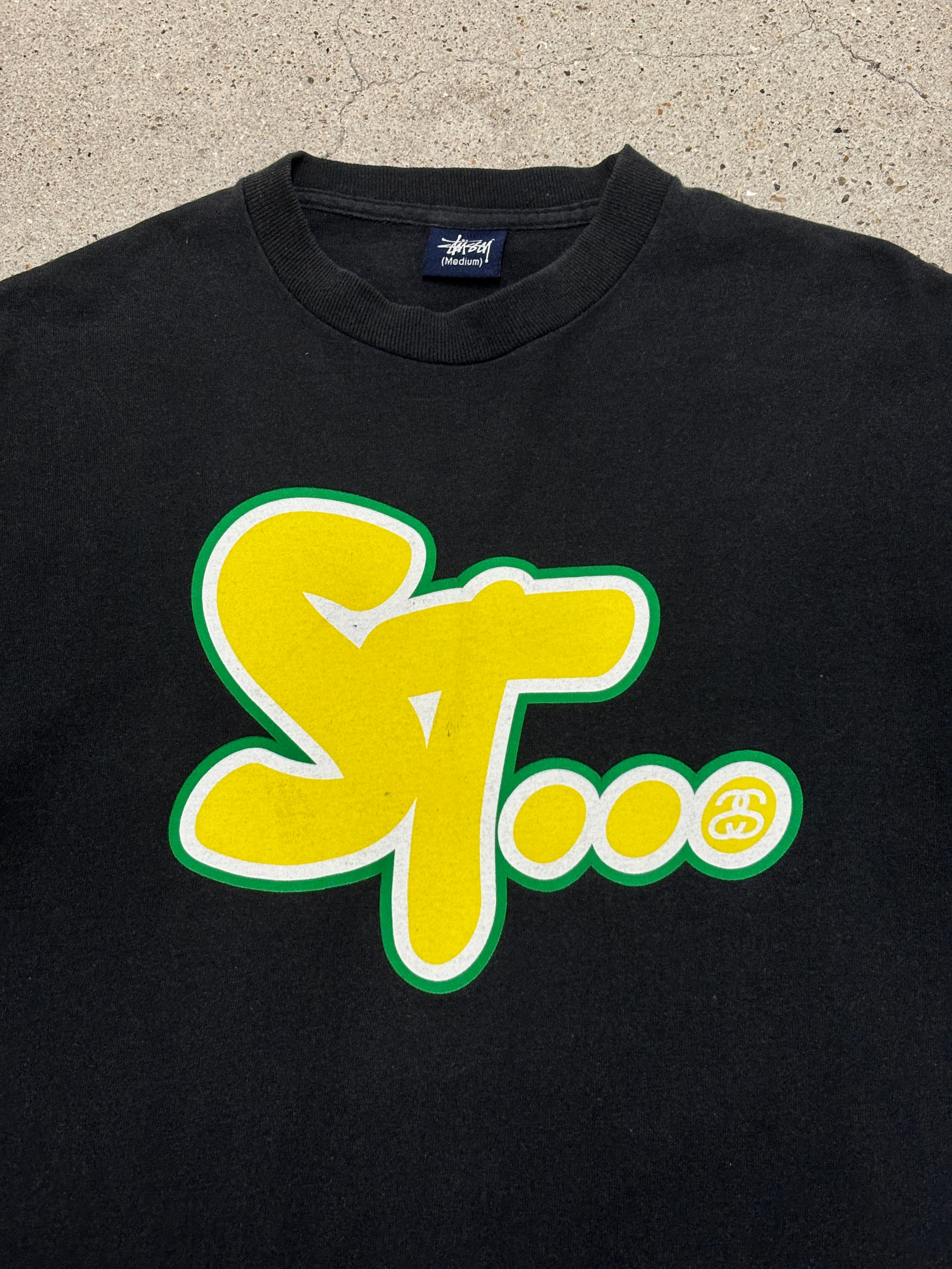 00s OLD STUSSY/ST Logo print Tee/紺タグ/M/ロゴプリントT/Tシャツ
