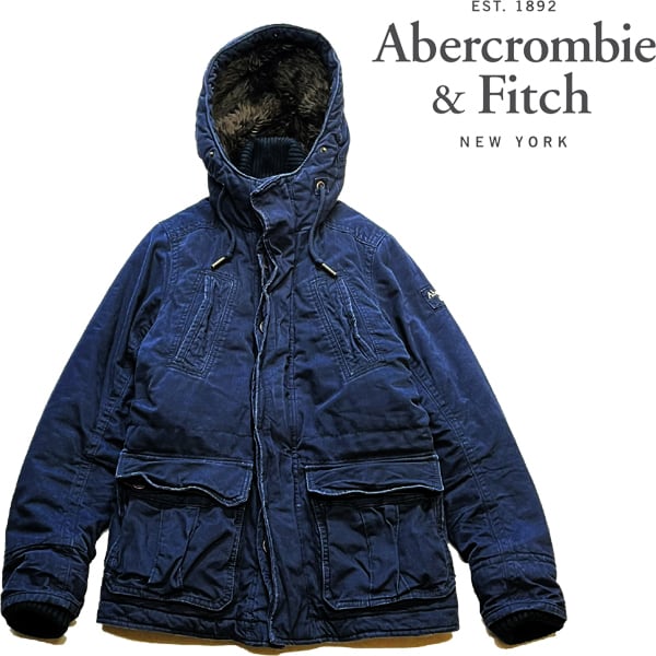 1点物◇アバクロ紺ビンテージ加工ボア裏N3Bミリタリージャケット古着