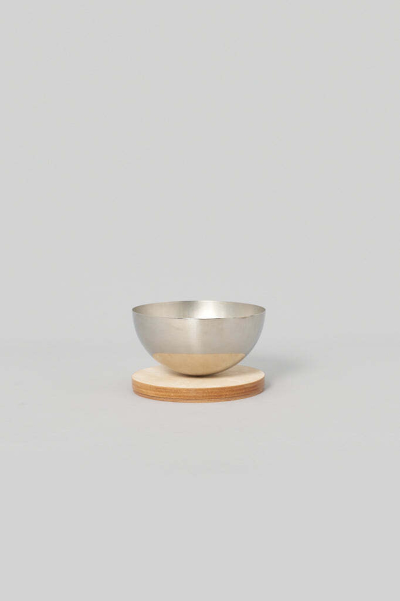 _Fot - bowl L :natural|レザー蓋付きステンレスボウル/ウッドボール付属/アロマ用オブジェ/小物入れ/日本製