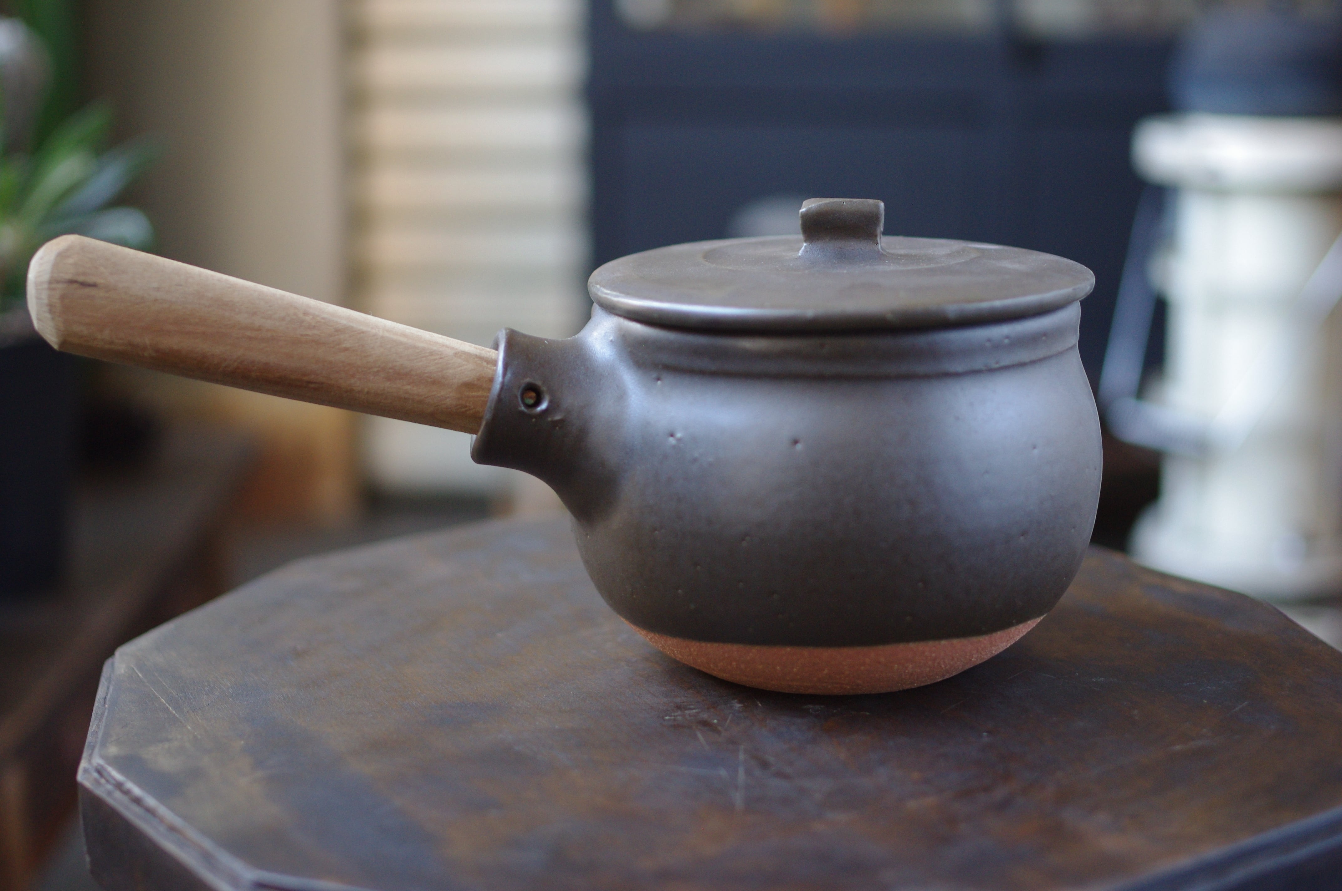 馬場勝文 蓋付き耐熱ミルクパン (左利き用) 作家 馬場勝文さん ミルク