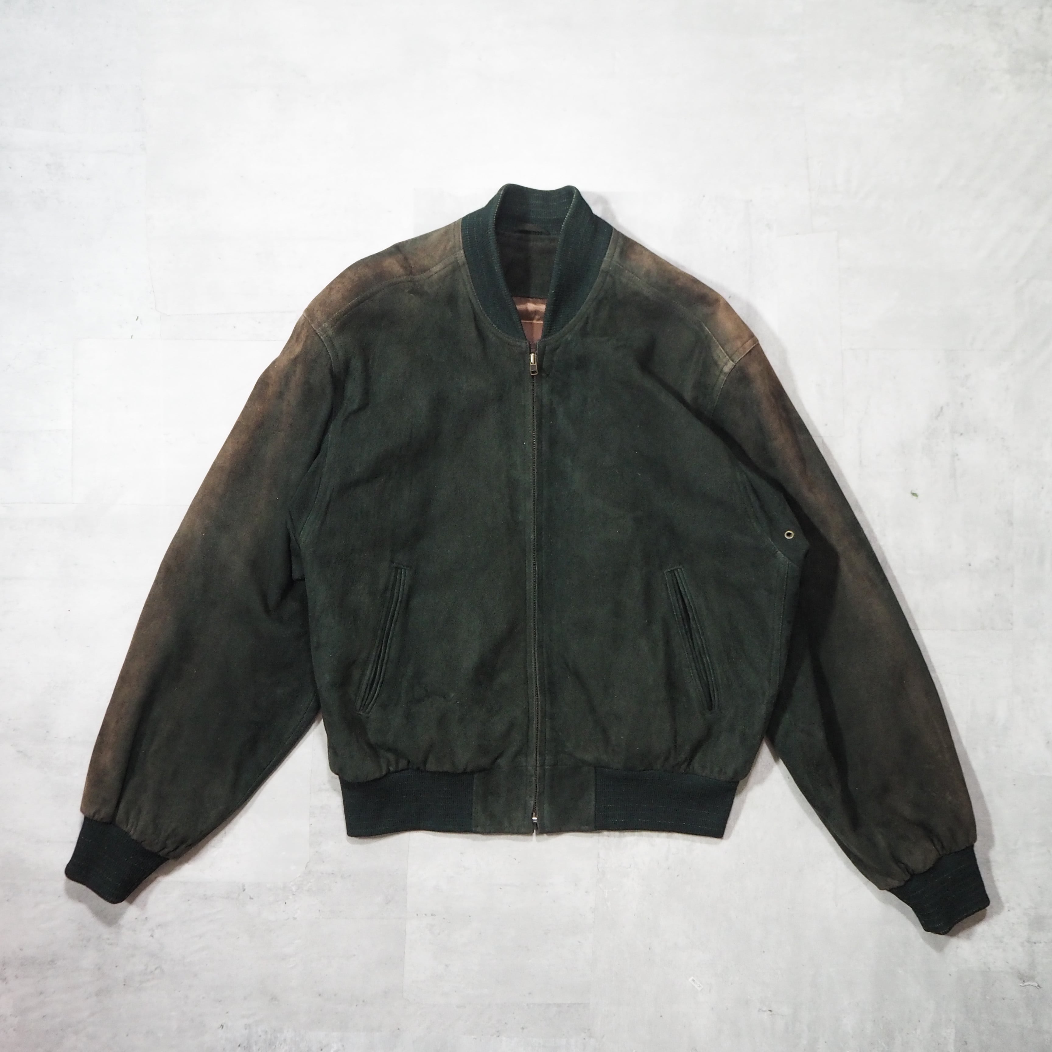 80s “OLD COACH” suede leather MA-1 style jacket made in USA 80年代 ...