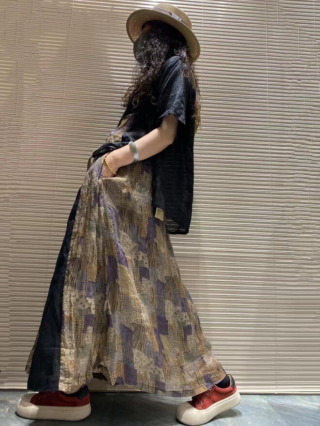 森ガール ブランド Yansen セットアップ 上下セット 麻素材 ラミー