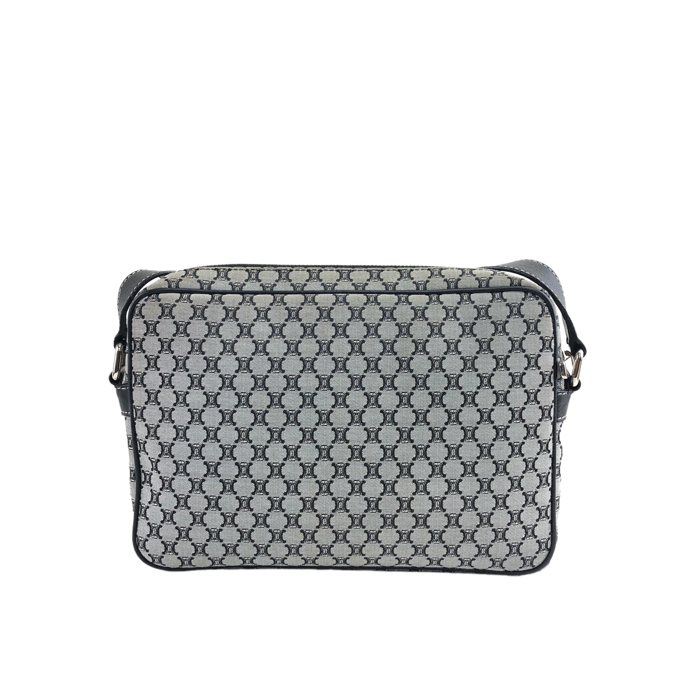 CELINE セリーヌ マカダム ショルダーバッグ ブラック キャンバス CELINE セリーヌ マカダム ショルダーバッグ ブラック キャンバス