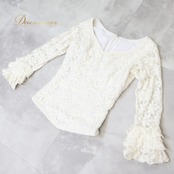 フラメンコ 衣装 ソニアジョーンズ SONIA JOHNES トップス ブラウス 白 花 レース かわいい ボランテ フリル ダンス パーティ 発表会 ホワイト系 トップス 花モチーフ レディース スタイリッシュ おしゃれ 可愛い 衣装ブラウスサイズ フェミニン ステージ衣装