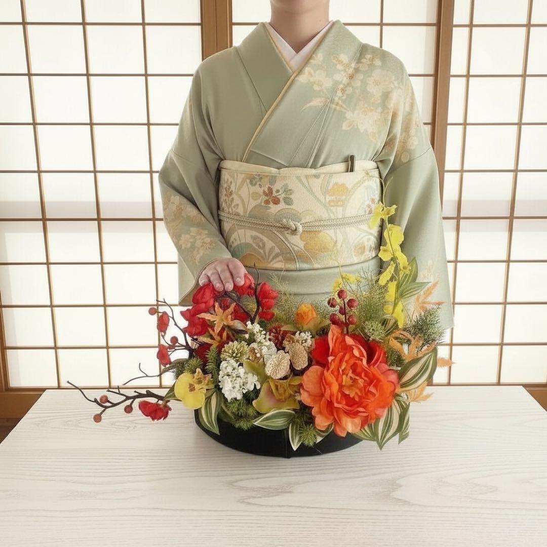 迎春アレンジメント 特大｜新春の華やぎを飾る和モダンフラワー｜正月飾り 造花 迎春アレンジメント 特大｜新春の華やぎを飾る和モダンフラワー｜正月