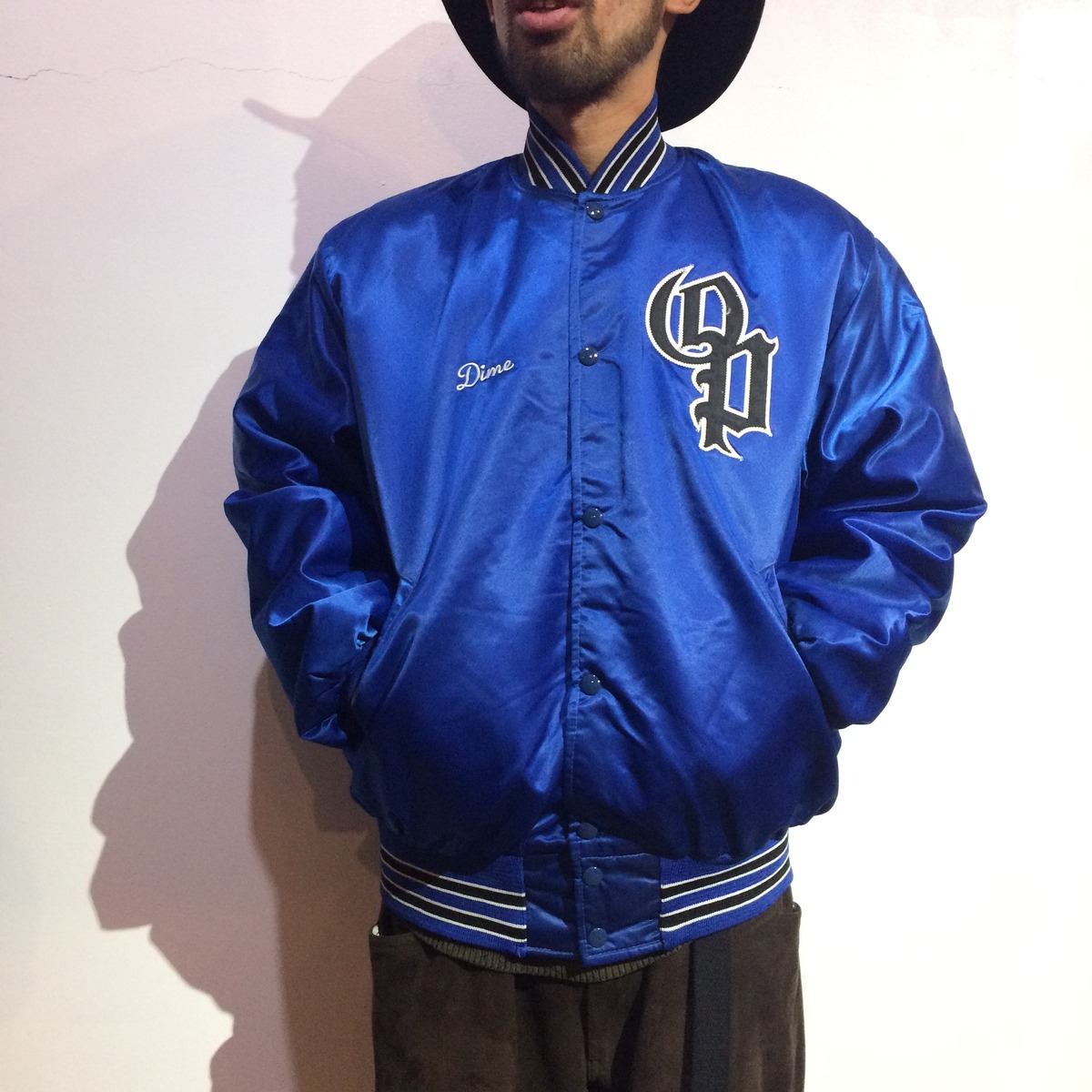 送料無料』90s ヴィンテージサテン ナイロンスタジャン XL ストリート  