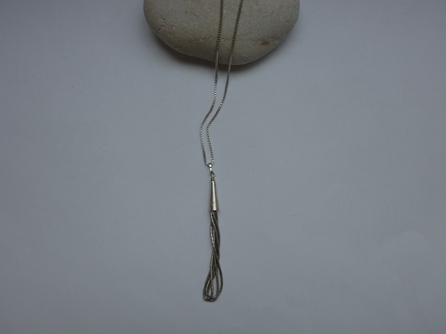 〈vintage silver925〉beads fringe necklace