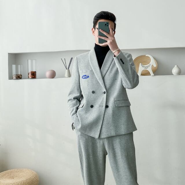 予約販売】メンズ セットアップ スーツ 無地 スエット カジュアル