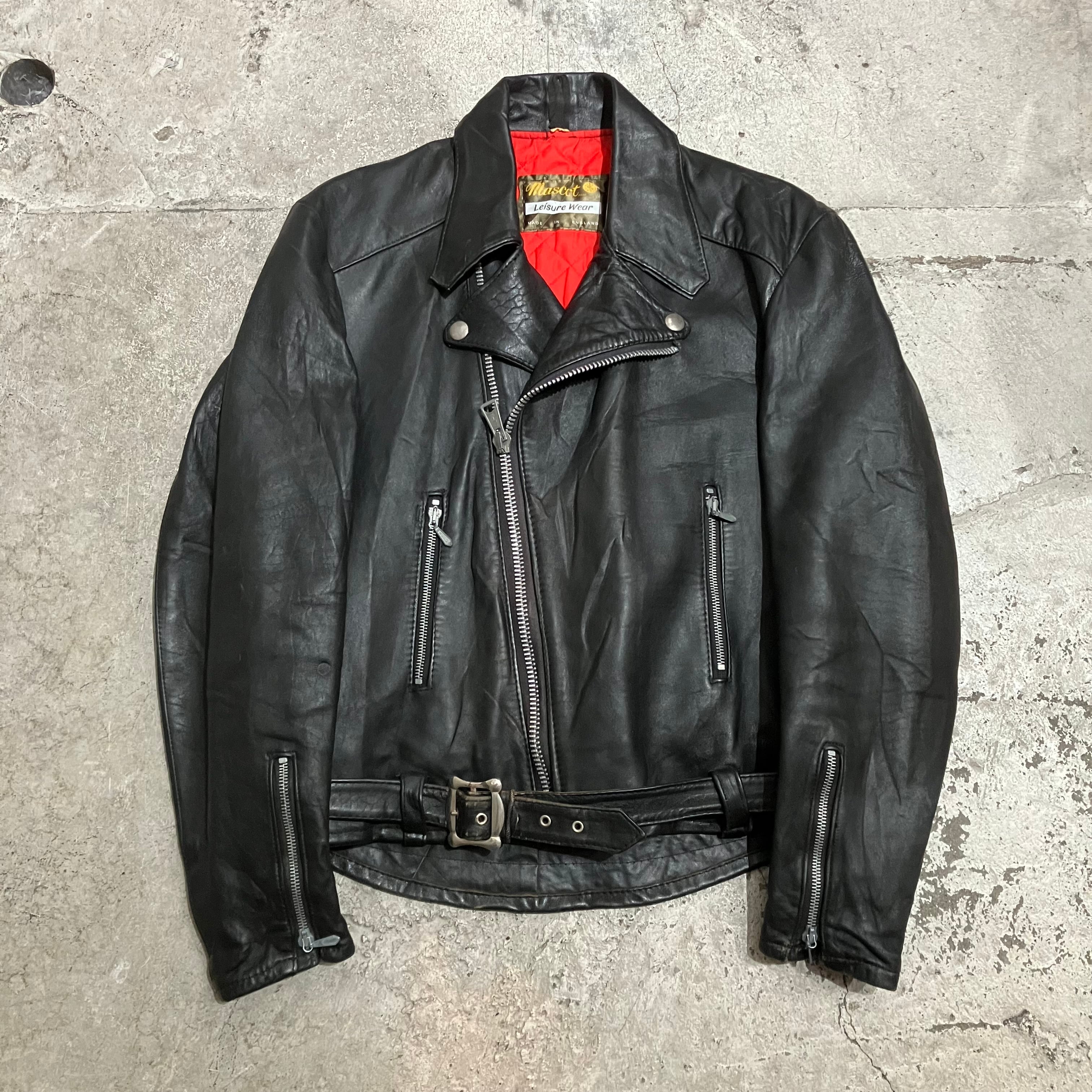 希少】ALLSAINTS ライダース レザージャケット 太っ スタッズ ワッペン 黒