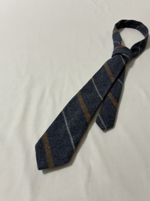 1980~90's Bias Stripe Pattern Wool Tie