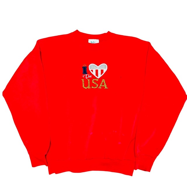 【USA】刺繍ワッペン センターロゴ◎ヴィンテージ◎アメリカン◎裏起毛 ゆるだぼ