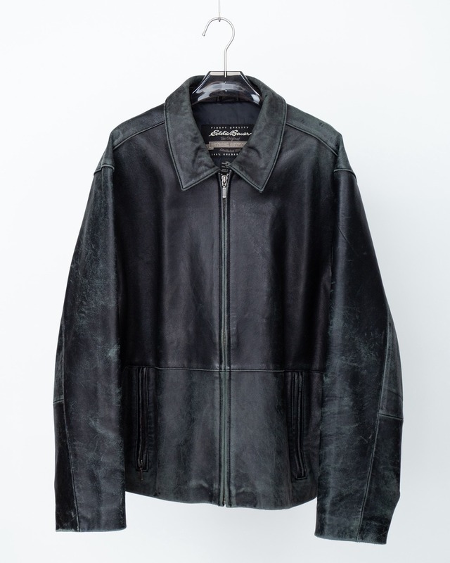 "Eddie Bauer" good fade zip up leather jacket