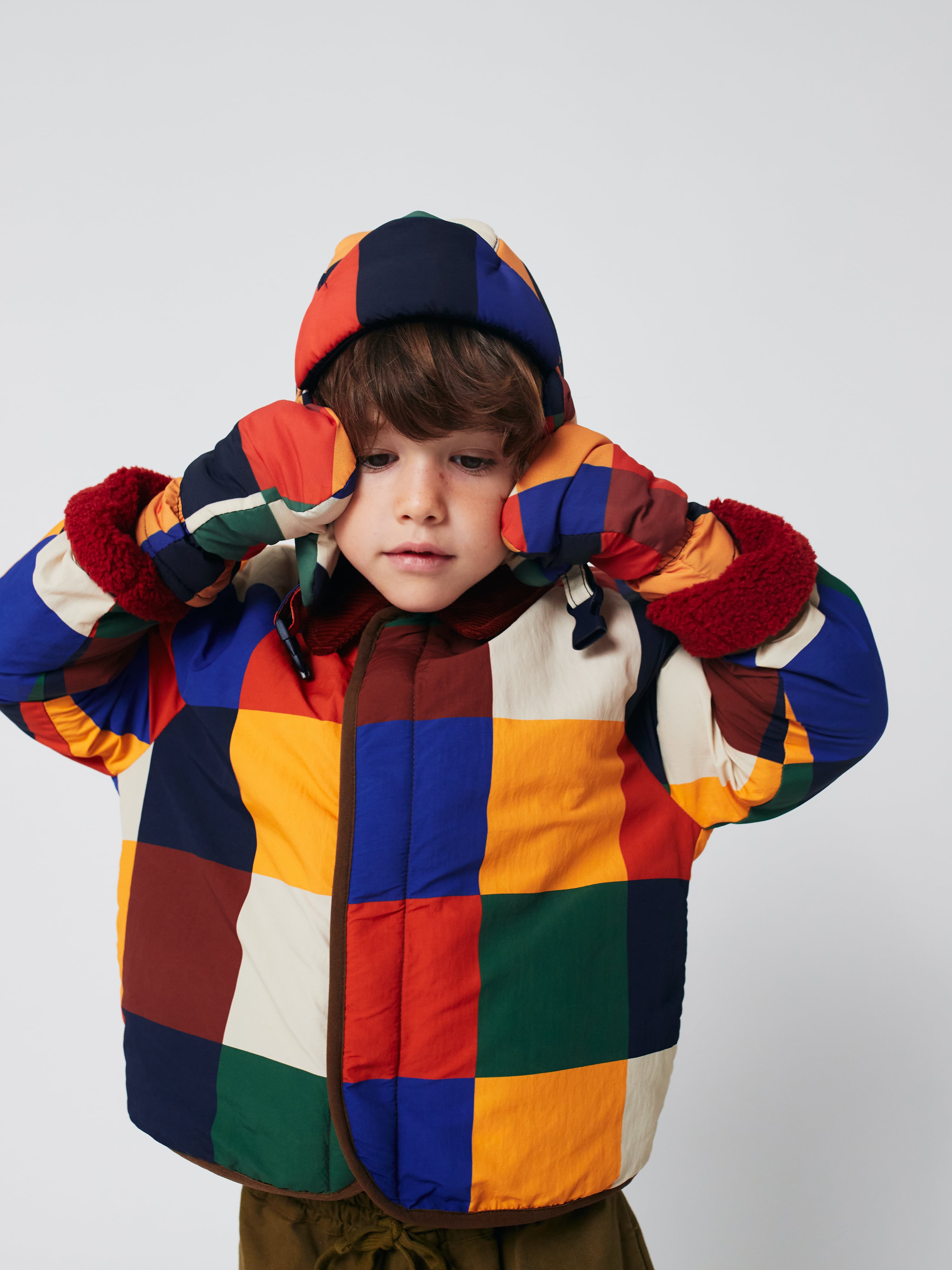 BOBO CHOSES 25AW 〉Multicolor Tiles reversible sheepskin jacket