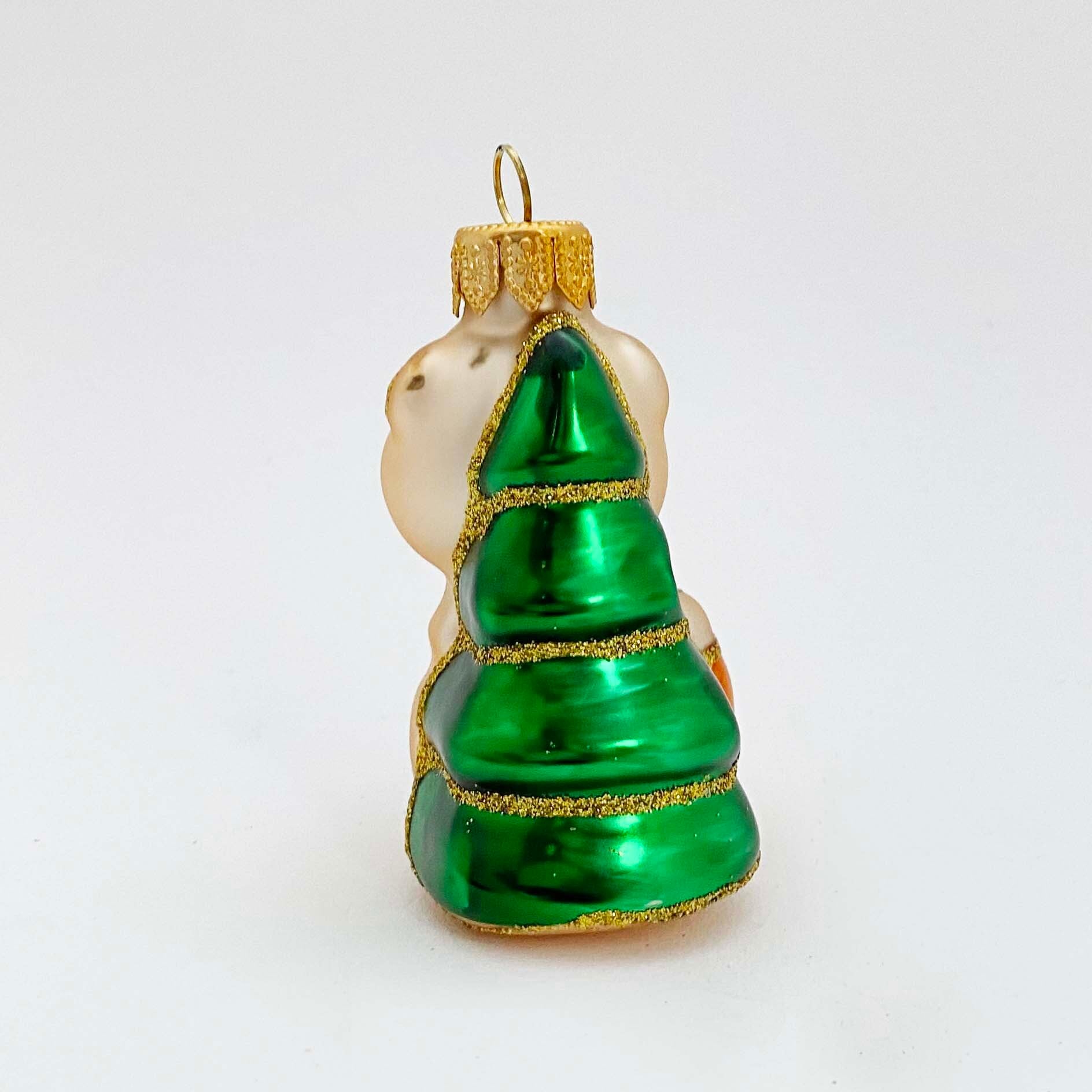 ウクライナ製 ガラスオーナメント（お菓子を持ったネズミ） | kokeshka