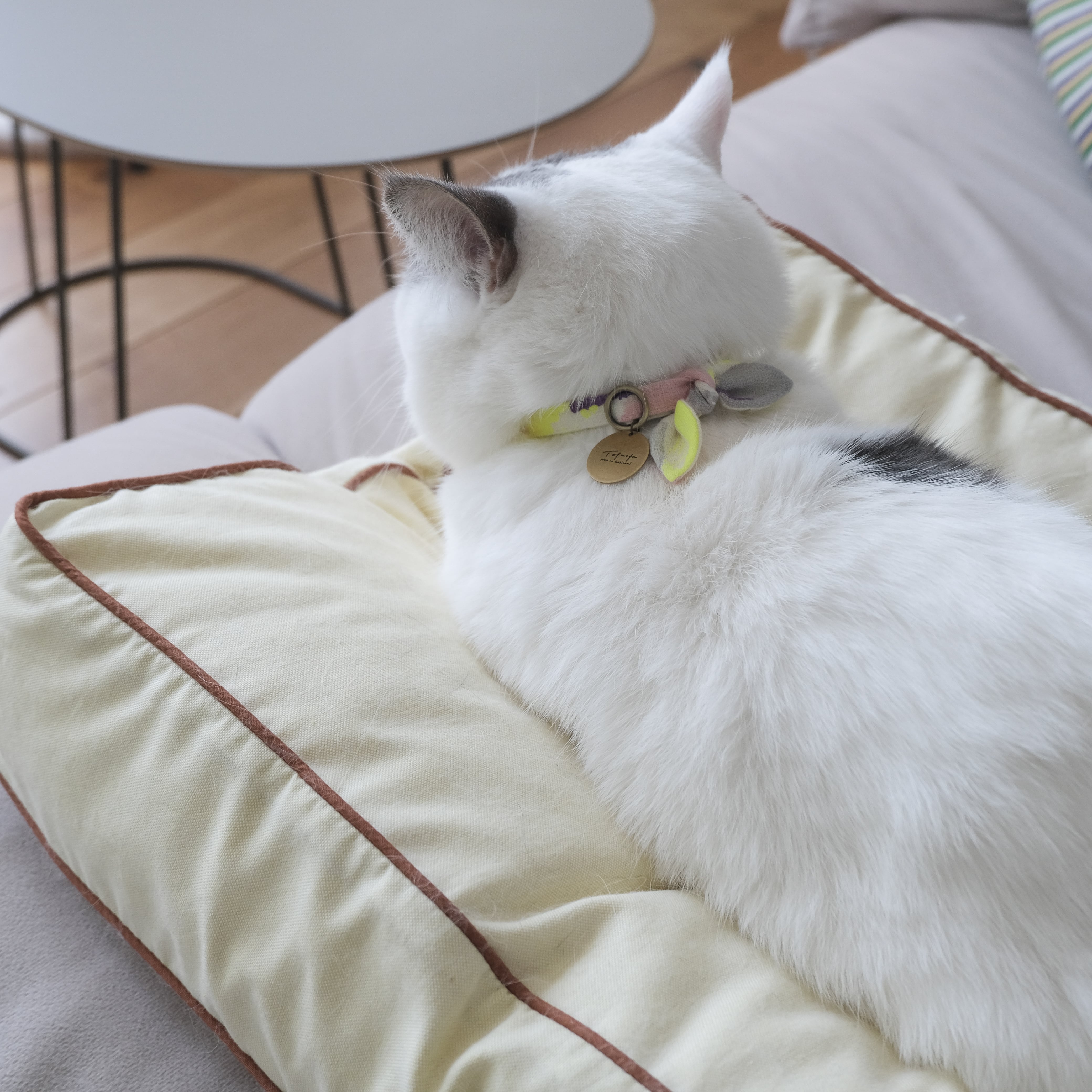 Catbedmatカバー イエローオックス×Brown Piping | tofmofu