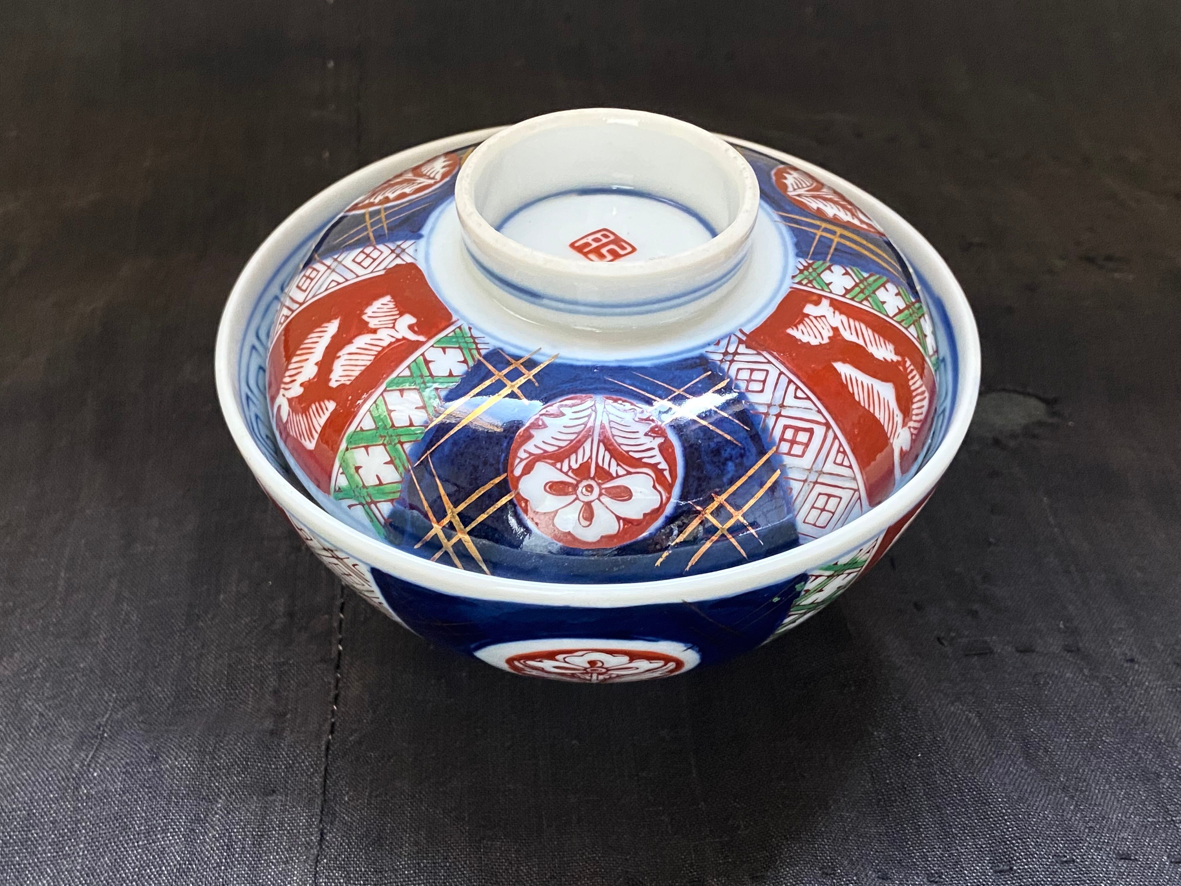 能登に伝わる古民芸 朱漆 沈金 蓋付椀 / 漆器椀 懐石椀 菓子椀