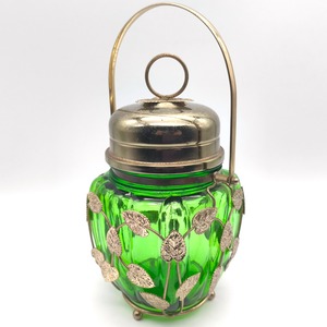 TERADA WARE・キャンディポット・ガラスポット・オルゴール付・昭和レトロ・No.260401-06・梱包サイズ80