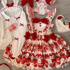 ゆめかわ♡全2カラー うさ耳ブラウス&いちごJSKコンプリートセット set56★ ゆめかわ♡全2カラー うさ耳ブラウス&いちごJSKコンプリートセット set56★