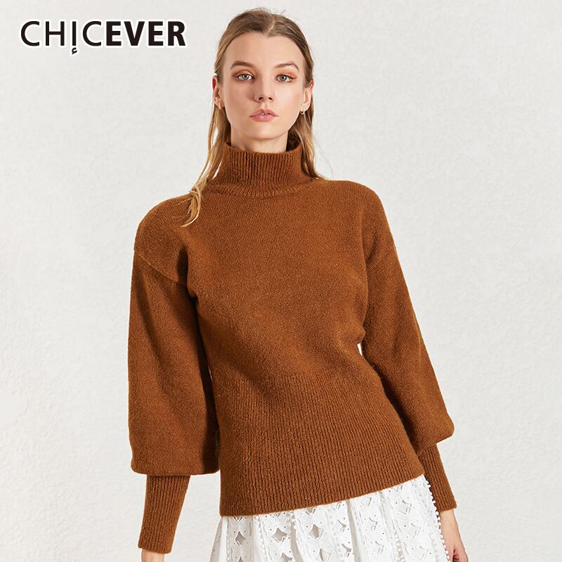 CHICEVERニットレディースセータータートルネックランタンスリーブニットプルオーバーセーター2020秋冬 オータム 秋物 ウィンター 冬物 6base58507381093