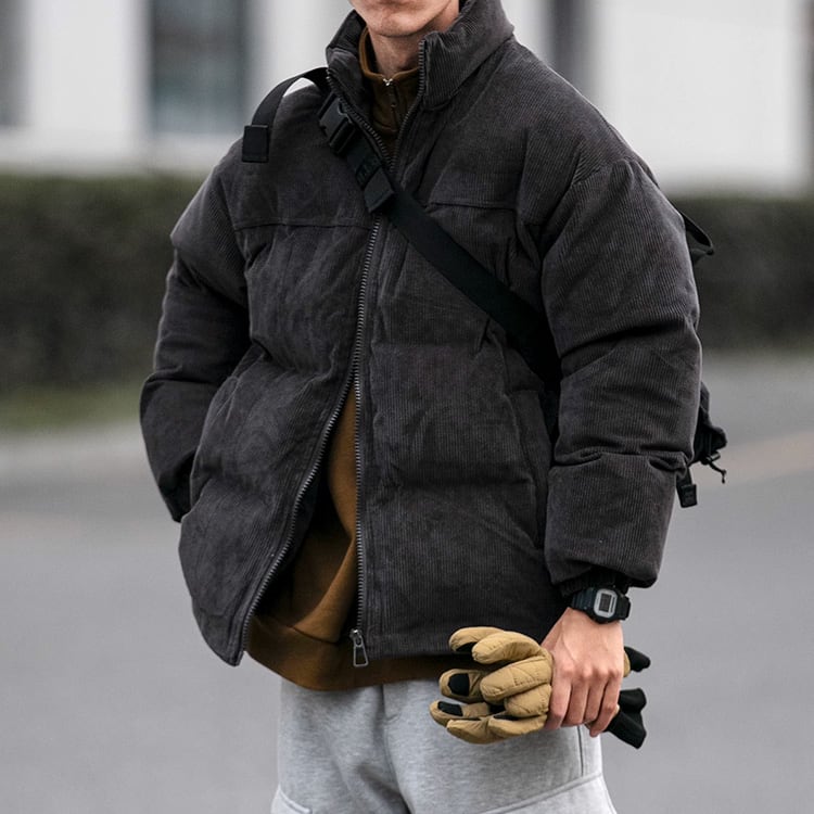 ★STAND COLLAR CORDUROY COTTON COAT　　　A0842