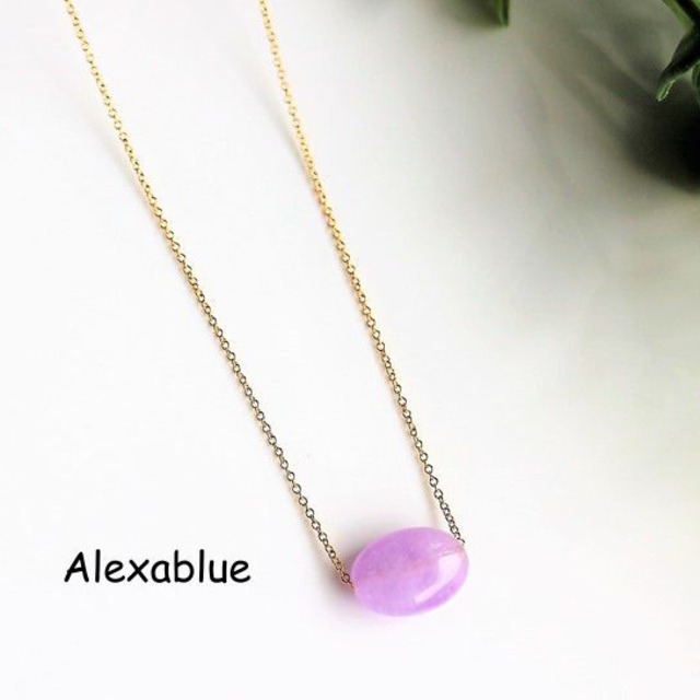 オパールラベンダーアメジスト ネックレス　2月誕生石　 K14GF　Lavender Amethyst necklace