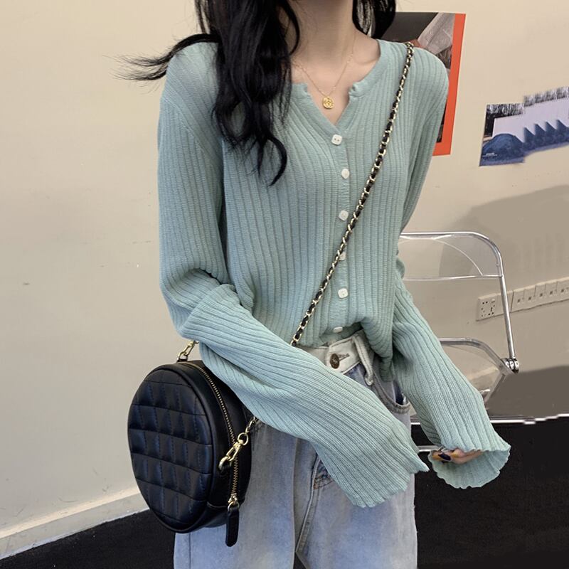 スタイルルーズ薄手Vネックセーター カーディガンジャケット トップス ロング オータム 秋物 ウィンター 冬物 試着室967405742