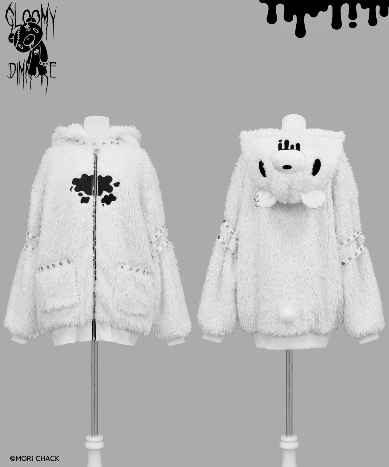 【GLOOMY×DimMoire】グルーミーボアパーカー【White】