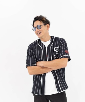 PINSTRIPE SWING SHIRT ”black”