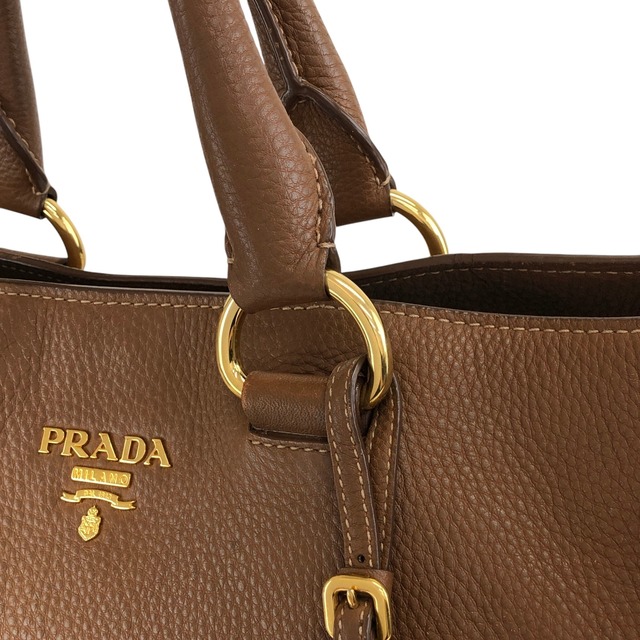 PRADA プラダ トートバッグ ブラウン ロゴ レザー 2way vintage ヴィンテージ オールド 38ggy4