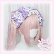 ♡【全9色】 クラシカルフリルレース ダブルリボンヘッドドレス black ♡