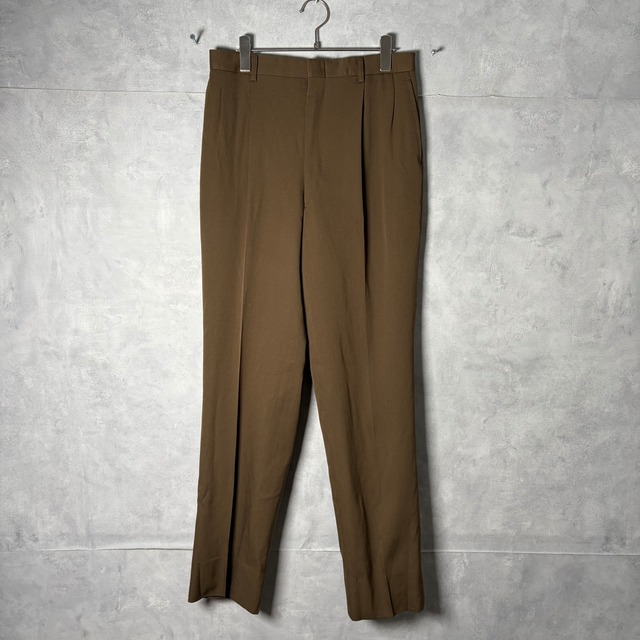 #7215 khaki brown color wide wool slacks pants