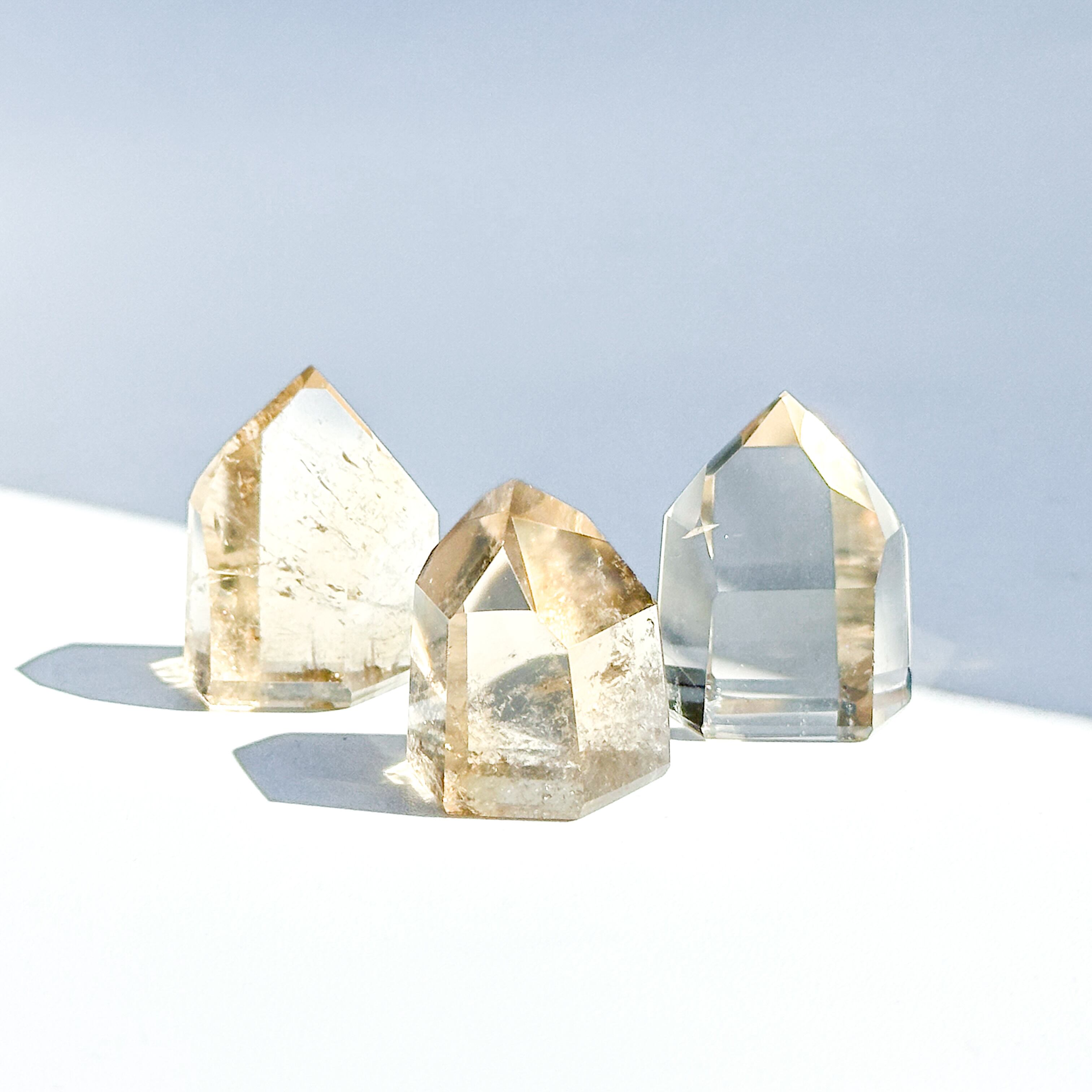 シトリン(黄水晶) タワー3個set 24◇ Citrine ◇ 天然石・鉱物・パワーストーン・インテリア