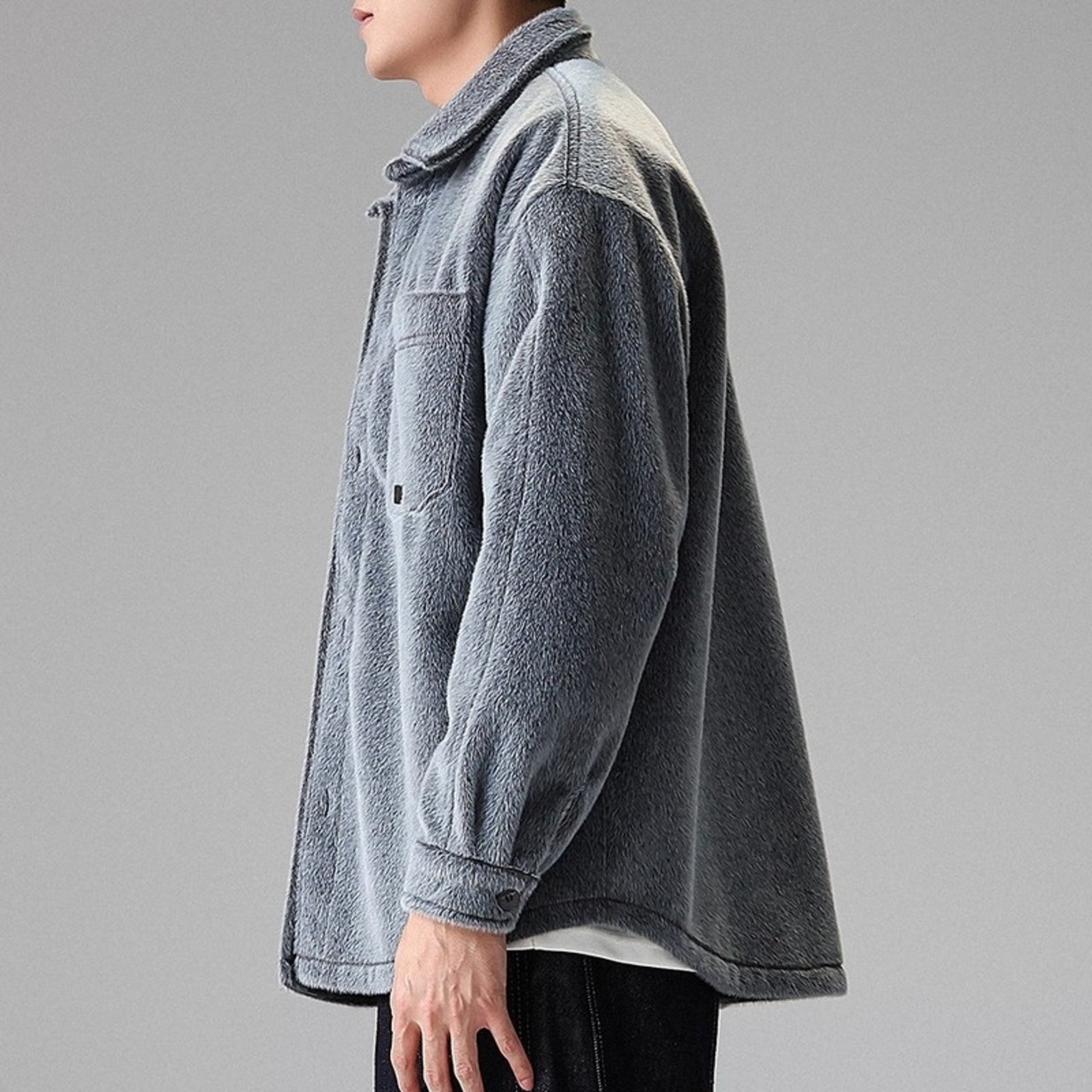 Button Front Waist-Length Shirt Jacket ◇H0905