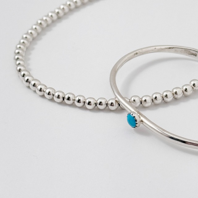 【再入荷】ナバホパール ネックレス 丸玉 4mm 40cm シャイニー《Indian Jewelry》☆