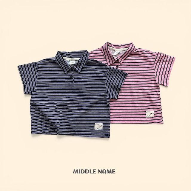 【取寄】middle name|patch collar tee|パッチカラーT|S-JM|kids&jr|26 summer