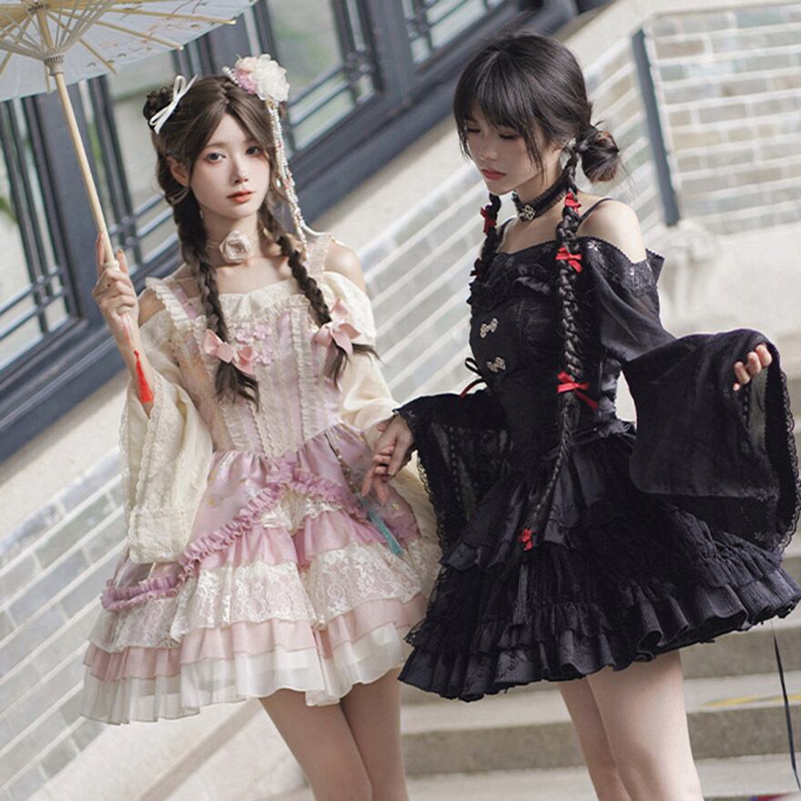 SEASONZ ジャンスカ ワンピース ツーピース フリル レース 夢かわいい