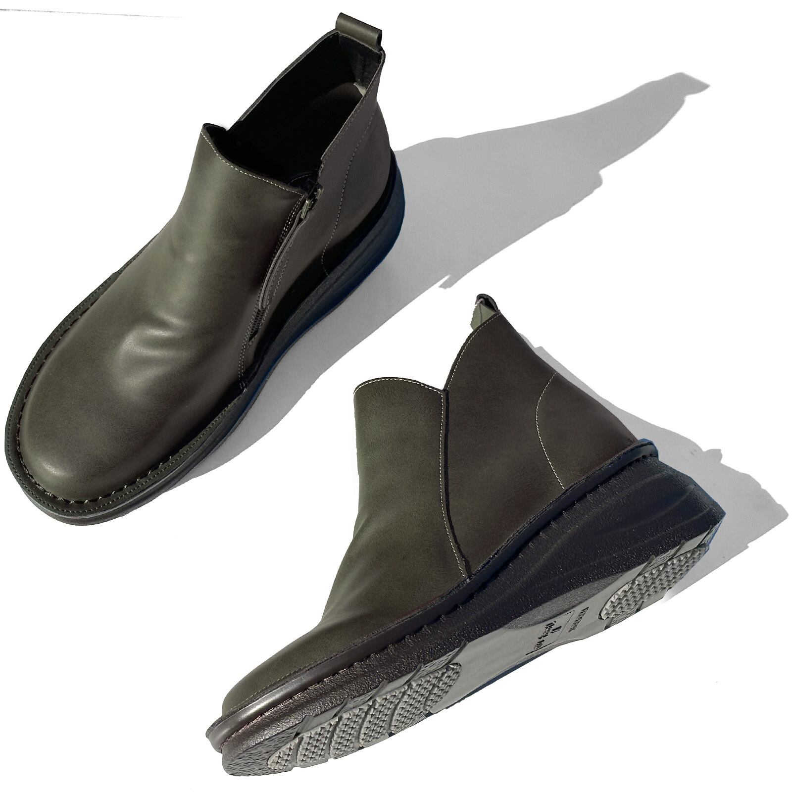 Mu Foot! コンフォート ショートブーツ オブリークトゥ レディース 5cm
